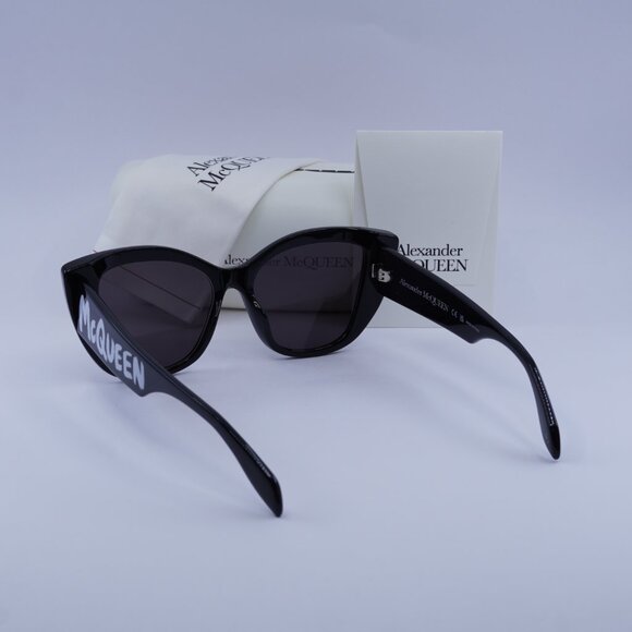 Alexander McQueen AM0347S 001 Cat Eye Sunglasses – Black/Grey - Picture 6 of 10